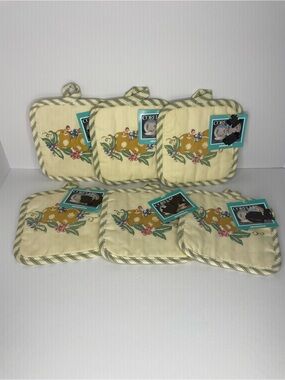 VTG Corelle Coordinates Classic Abundance Pot Holders Rare Set of 6 NWT
